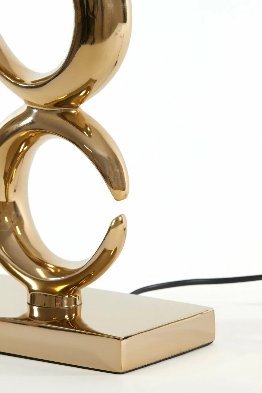 Light en Living Lampvoet 23x13x65 cm MAAN licht goud