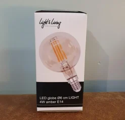 Light en Living LED globe Ø6 cm LIGHT 4W amber E14 Dimbaar