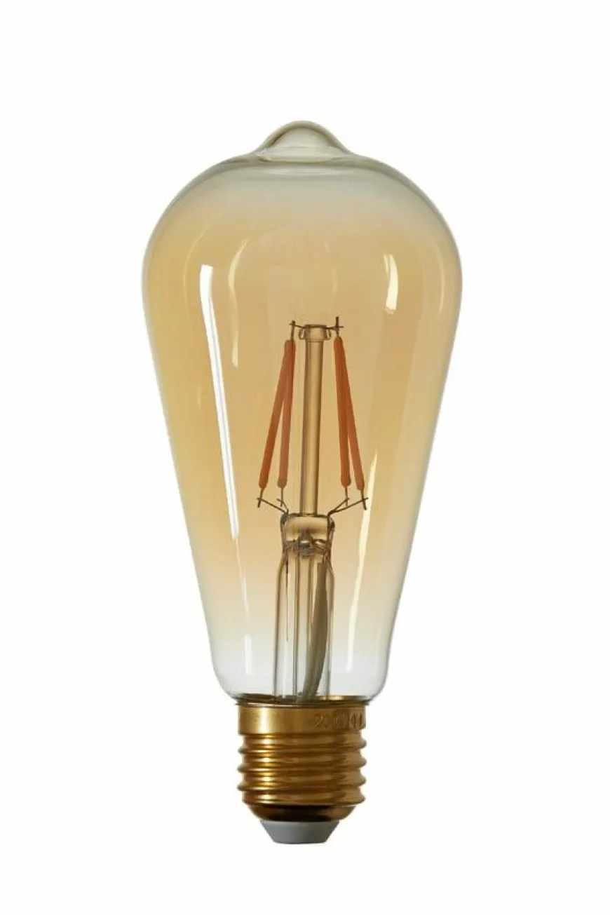 Light en Living LED hoekig Ø6,5x14,5 cm LIGHT 4W amber E27 dimbaar