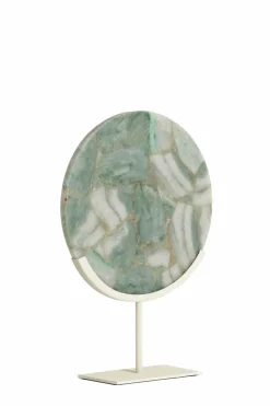 Light en Living Ornament op voet 35x12x50 cm GOUYA groen agaat+crème