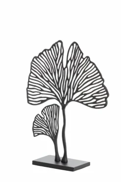 Light en Living Ornament op voet 36x10x48 cm LEAF mat zwart