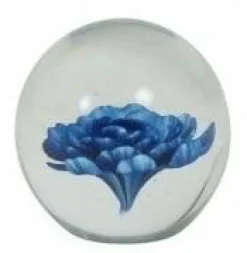 Light en Living Ornament Ø8,5x8,5 cm FLOWER glas blauw