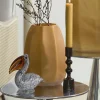 Light en Living Ornament 13x7x16,5 cm PELICAN glas zwart-wit+bruin gestreept