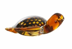Light en Living Ornament 15,5x14,5x7 cm TURTLE glas amber+amber-zwart