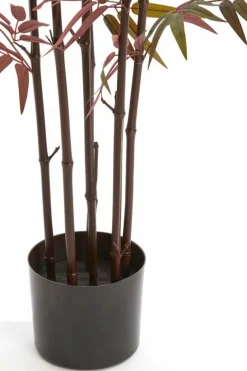 Light en Living Ornament in pot 70x60x180 cm BAMBOO naturel+groen/rood