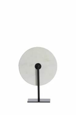 Light en Living Ornament op voet 25x10x35 cm YFKE marmer wit+mat zwart