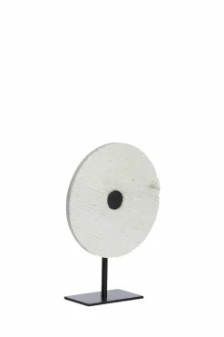 Light en Living Ornament op voet 25x10x35 cm YFKE marmer wit+mat zwart
