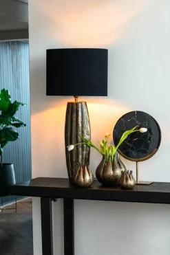 Light en Living Ornament op voet 25x10x35 cm GOUYA zwart agaat+antiek brons
