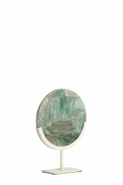Light en Living Ornament op voet 25x10x35 cm GOUYA groen agaat+crème
