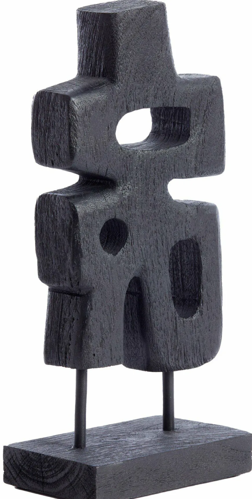 Light en Living Ornament op voet 16x9x33 cm SILIA hout mat zwart
