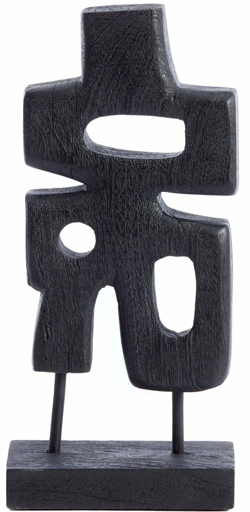 Light en Living Ornament op voet 16x9x33 cm SILIA hout mat zwart