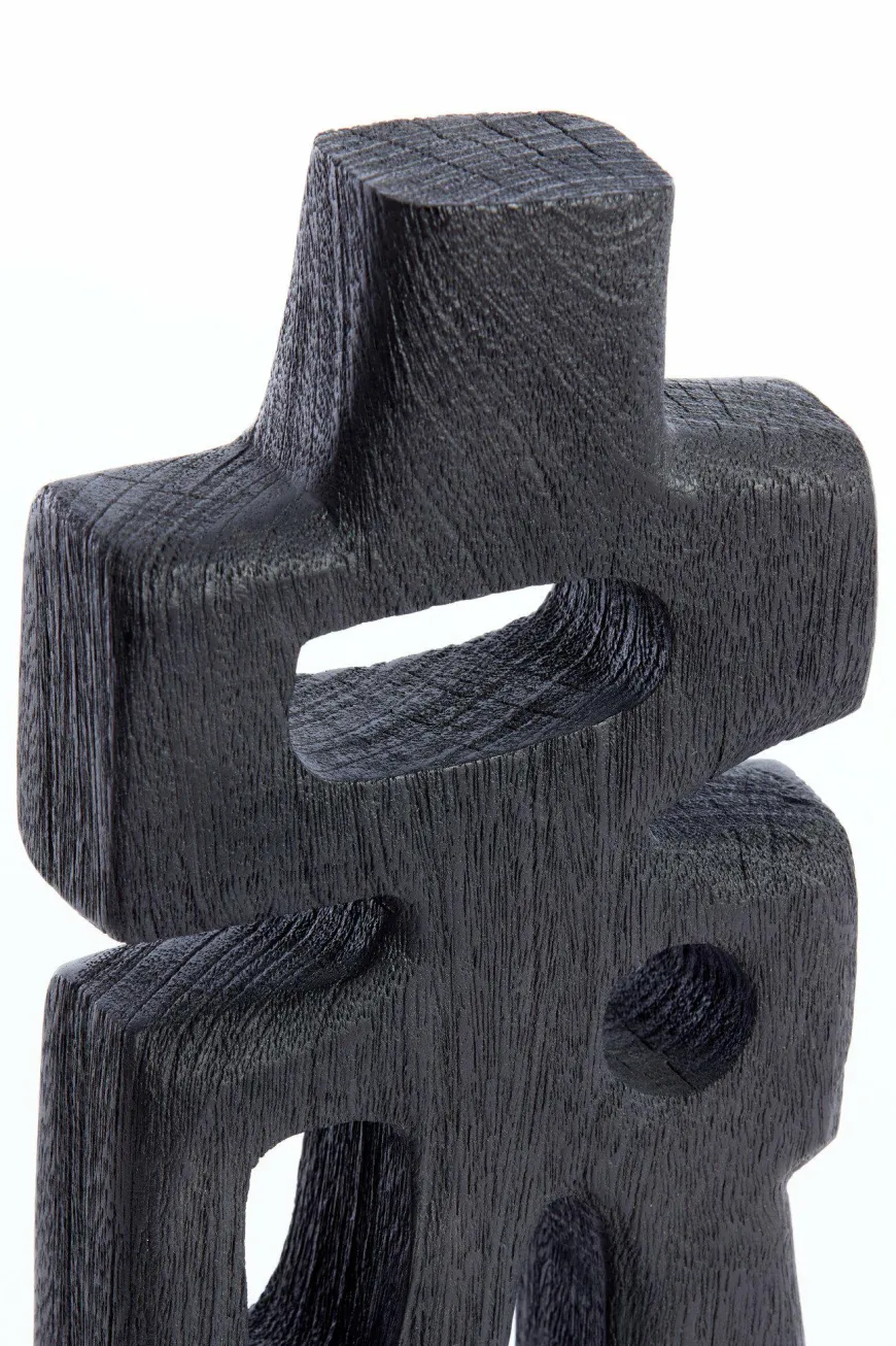 Light en Living Ornament op voet 16x9x33 cm SILIA hout mat zwart