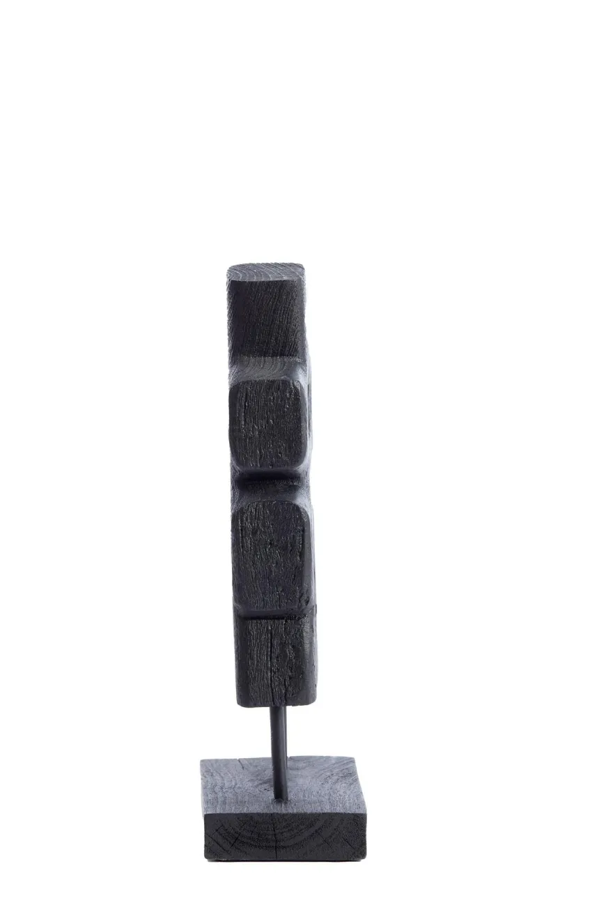 Light en Living Ornament op voet 16x9x33 cm SILIA hout mat zwart