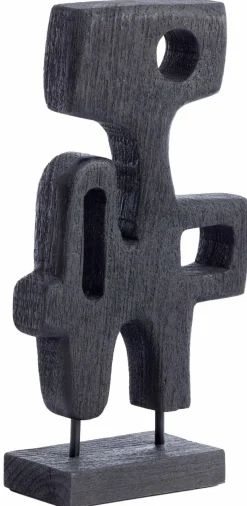 Light en Living Ornament op voet 20x9,5x38,5 cm SALA hout mat zwart