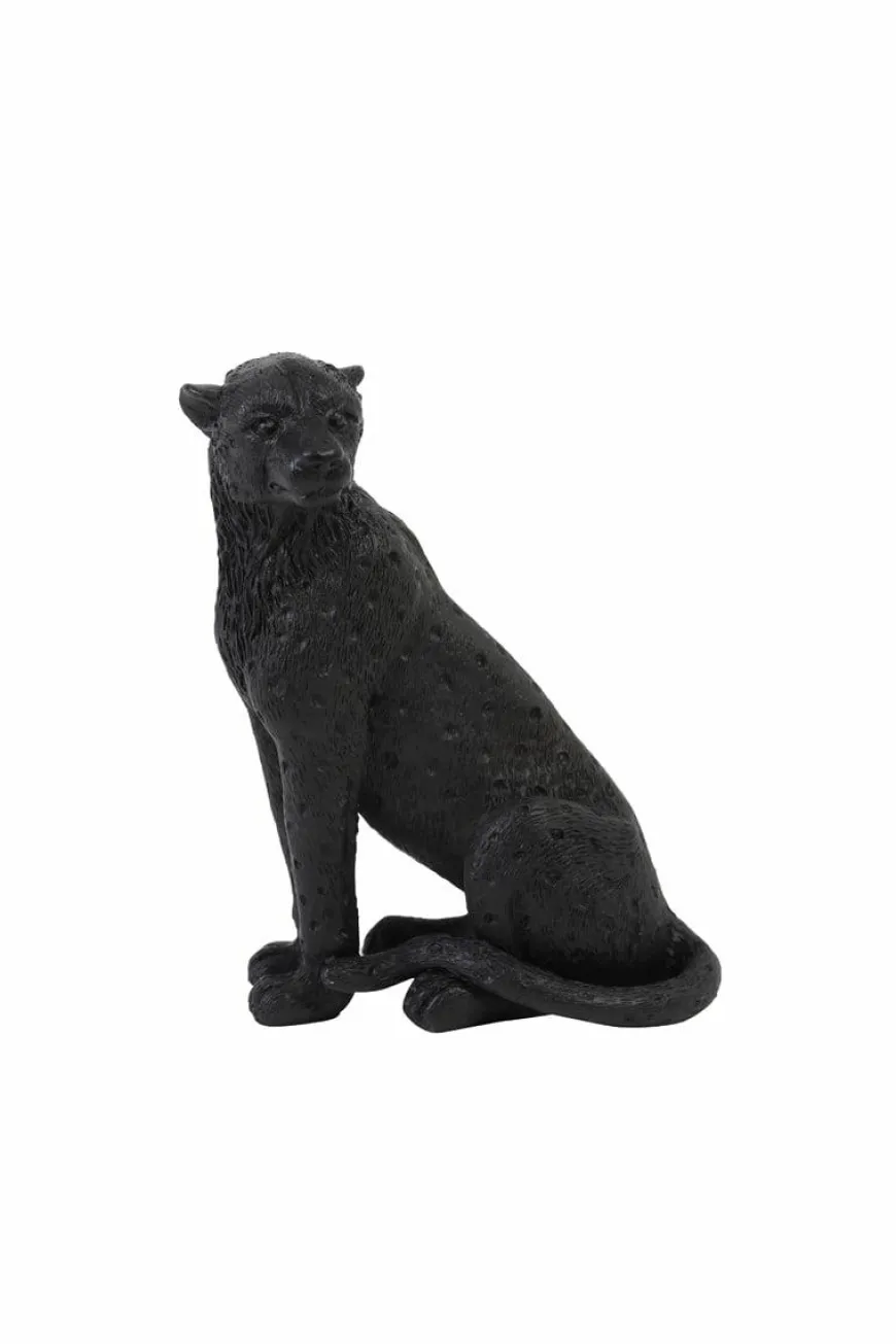 Light en Living Ornament CHEETAH velvet Bruin of zwart in 3 maten