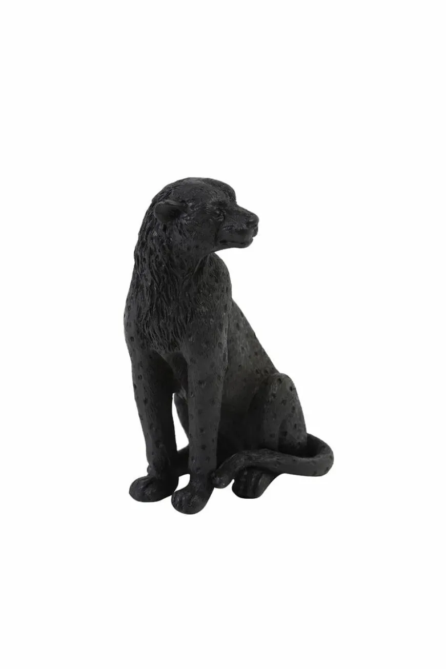 Light en Living Ornament CHEETAH velvet Bruin of zwart in 3 maten