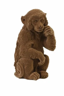 Light en Living Ornament Aap velvet Bruin