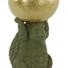 Light en Living Ornament 25x20,5x34,5 cm HEDGEHOG met olijf groen en goud