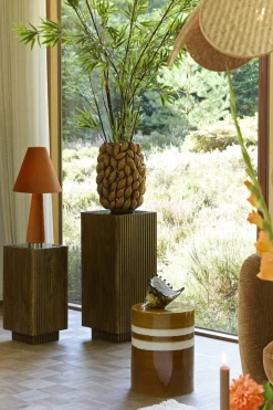 Light en Living Ornament 28x12x16 cm SHELL glas bruin-brons+wit