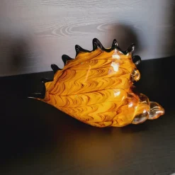 Light en Living Ornament 28x12x16 cm SHELL glas bruin-brons+wit