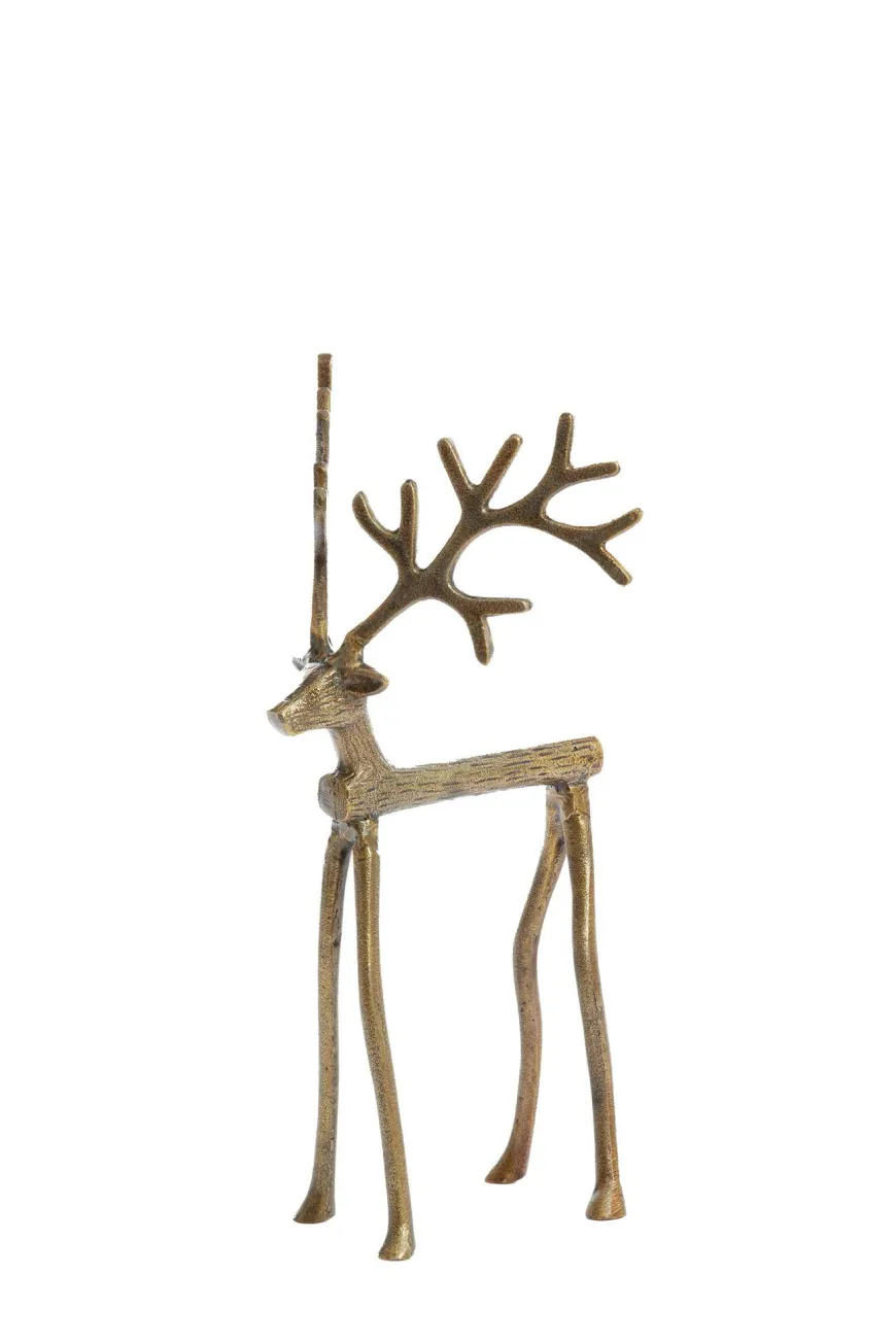 Light en Living Ornament 17x20.5x36 cm REINDEER goud / brons