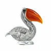 Light en Living Ornament 14,5x8x15,5 cm PELICAN glas wit+zwart marmer print