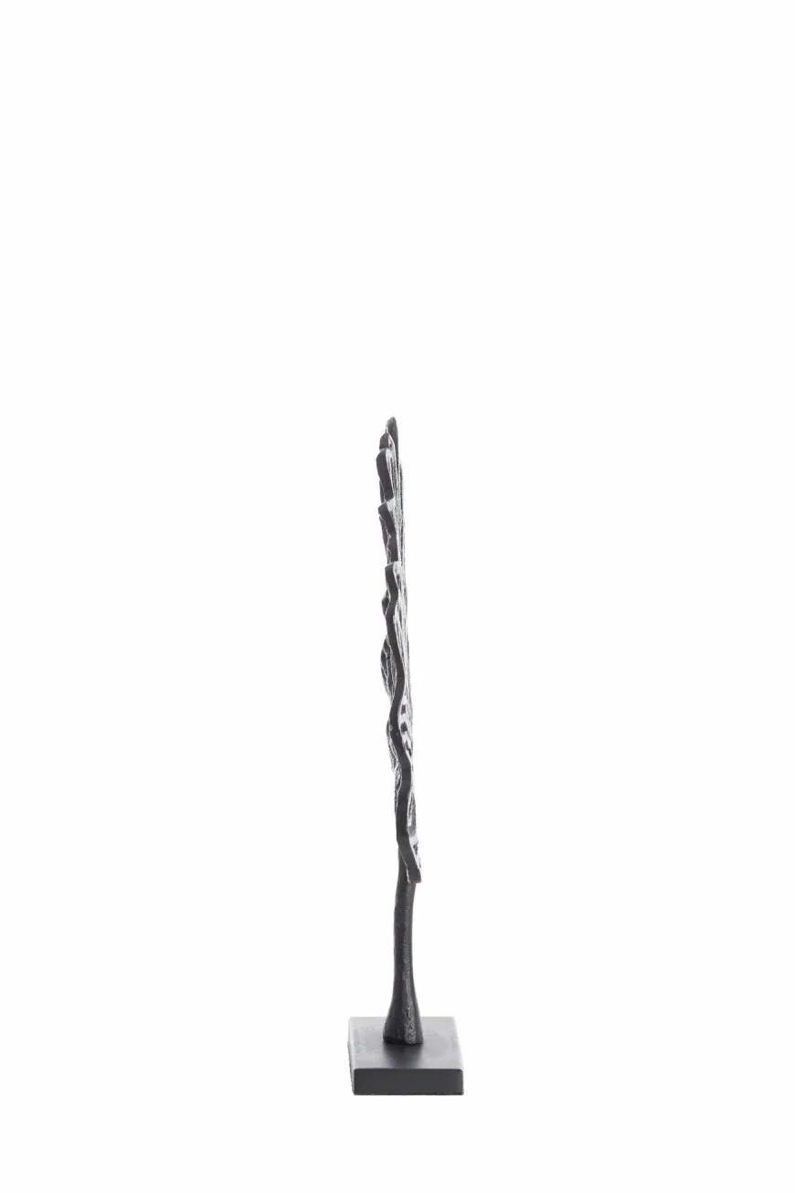 Light en Living Ornament op voet 36x6x39 cm LEAF mat zwart