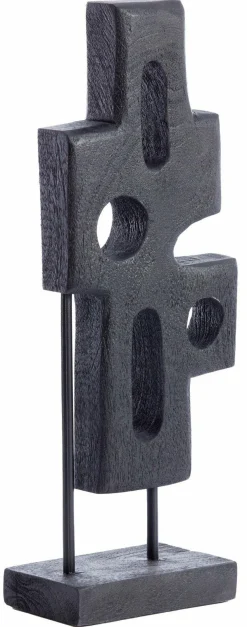 Light en Living Ornament op voet 19x9,5x45 cm SALIO hout mat zwart
