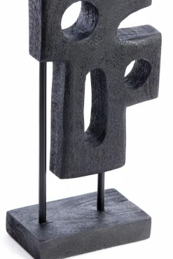 Light en Living Ornament op voet 19x9,5x45 cm SALIO hout mat zwart