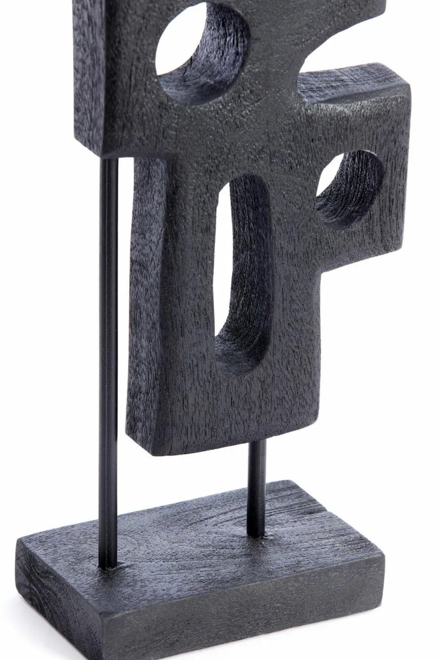 Light en Living Ornament op voet 19x9,5x45 cm SALIO hout mat zwart