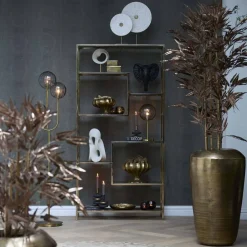 Light en Living Ornament in pot 152x90x152 cm BAMBOO metallic donker brons