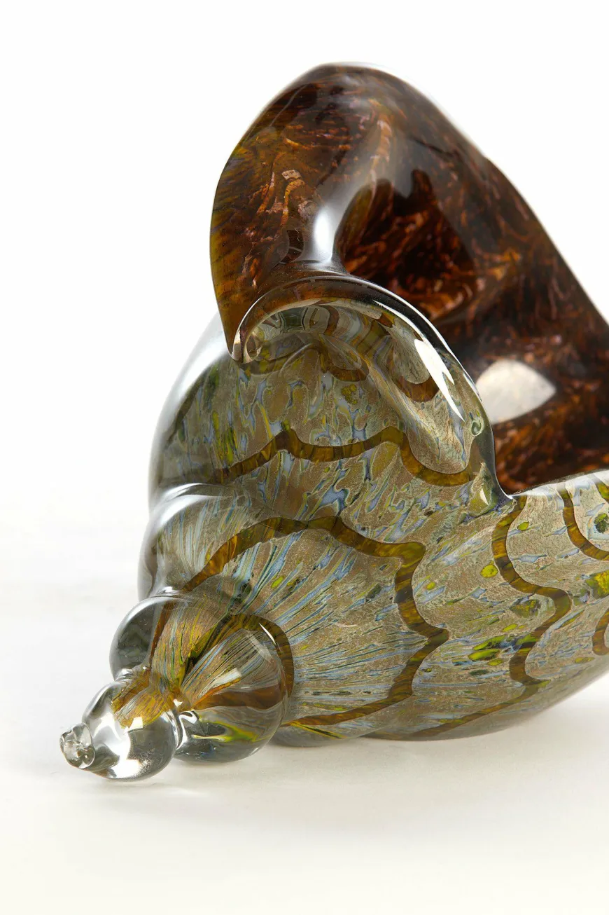 Light en Living Ornament 28x12x16 cm SHELL glas olijf groen
