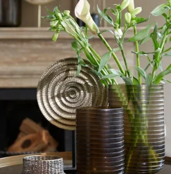 Light en Living Ornament op voet 35x10x50 cm PILAR antiek brons+zwart