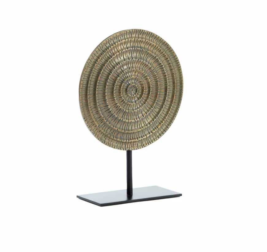 Light en Living Ornament op voet 35x10x50 cm PILAR antiek brons+zwart