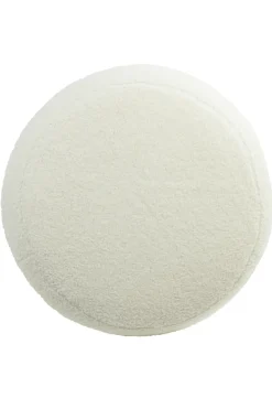 Light en Living Poef Ø40x45 cm KIMI teddy wit+goud