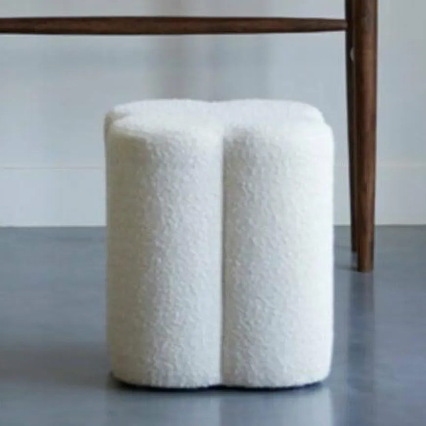 Light en Living Poef 38x38x45 cm NALANI bouclé crème