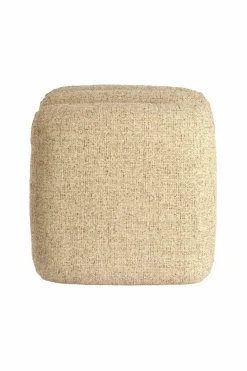 Light en Living Poef 44,5x44,5x44,5 cm LAURIE licht grijs - crème