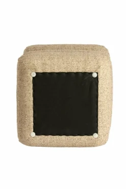 Light en Living Poef 44,5x44,5x44,5 cm LAURIE licht grijs - crème