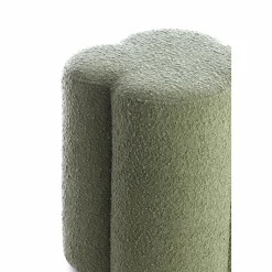 Light en Living Poef 38x38x45 cm NALANI bouclé donker groen