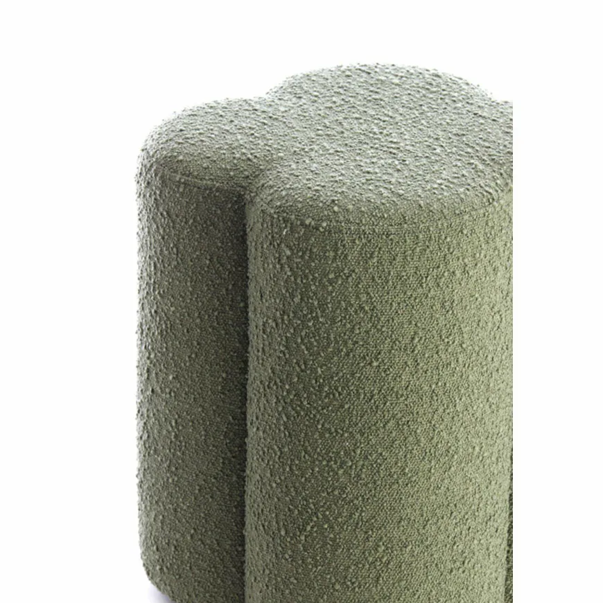 Light en Living Poef 38x38x45 cm NALANI bouclé donker groen