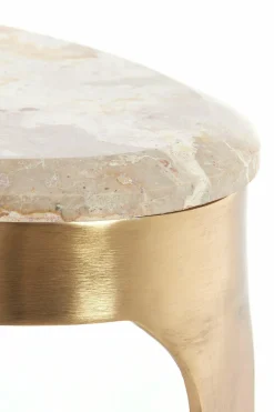 Light en Living Salontafel Giulio 65x39x41 cm – Taupe Marmer & Antique Bronze | Light & Living