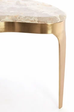 Light en Living Salontafel Giulio 65x39x41 cm – Taupe Marmer & Antique Bronze | Light & Living