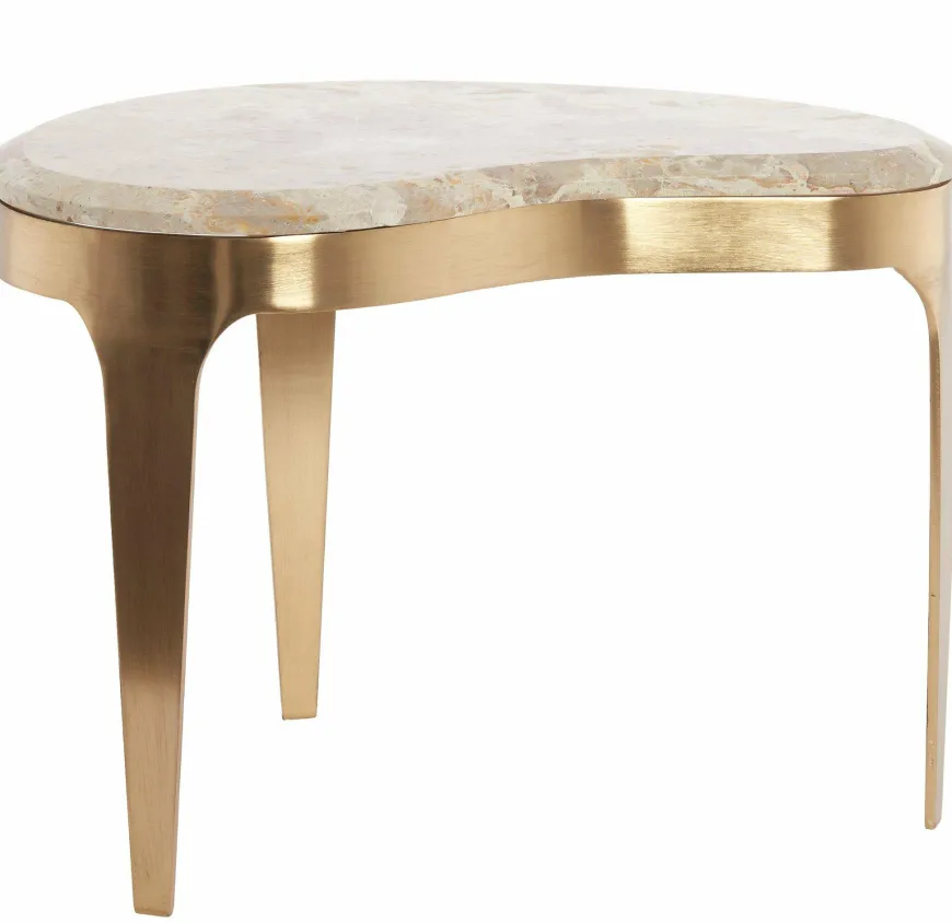 Light en Living Salontafel GIULIO 51x33x36 cm – Taupe Marmer & Antique Bronze | Light & Living