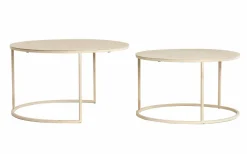 Light en Living Salontafel S/2 Ø65x38+Ø75x42 cm SADAR zand+l bruin gespikkld
