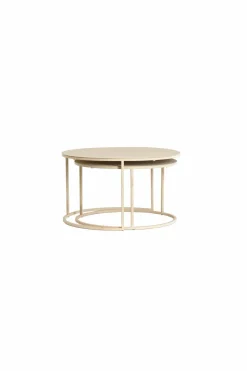 Light en Living Salontafel S/2 Ø65x38+Ø75x42 cm SADAR zand+l bruin gespikkld