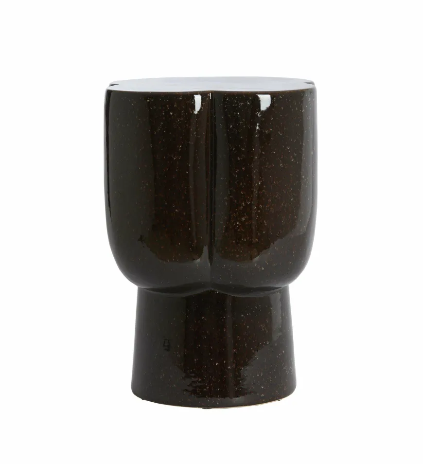 Light en Living Sidetable Ø34,5X45 cm JUNTO keramiek donkerbruin