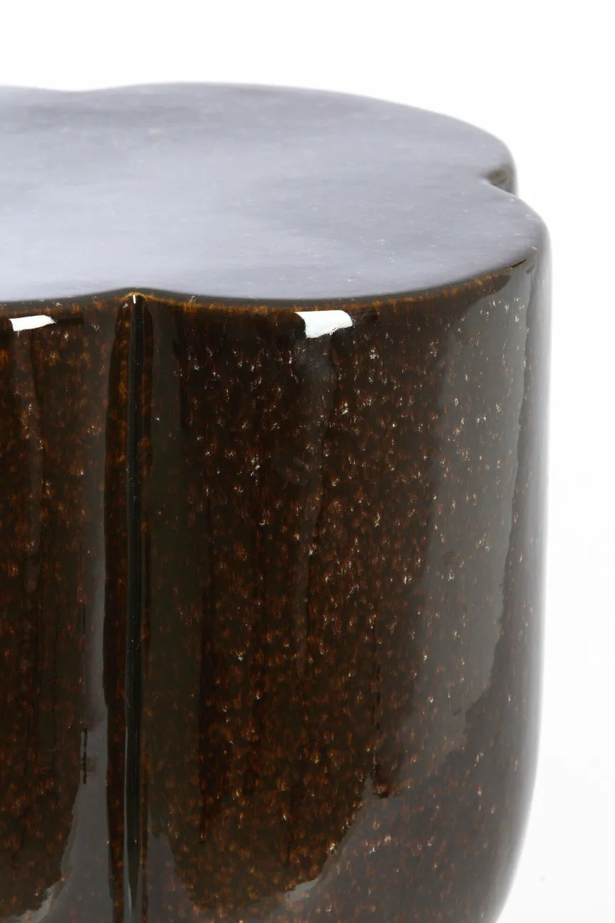 Light en Living Sidetable Ø34,5X45 cm JUNTO keramiek donkerbruin