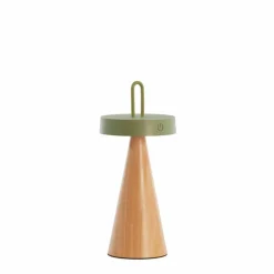 Light en Living Tafellamp LED Ø13x28,5 cm ANKENTA olijf groen+hout naturel
