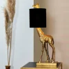 Light en Living Tafellamp 26x16x61 cm GIRAFFE antiek brons+velvet zwart