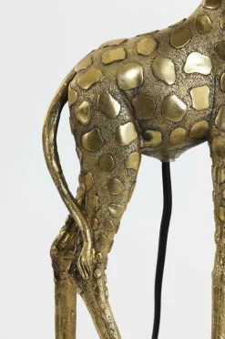 Light en Living Tafellamp 26x16x61 cm GIRAFFE antiek brons+velvet zwart